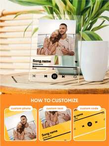 1 pieza Letrero de música acrílico, decoración colgante, placa personalizada con foto impresa, regalo para mamá, amiga, maestra, regalo del Día de la Madre, regalo del Día del Padre, San Valentín, decoración de San Valentín