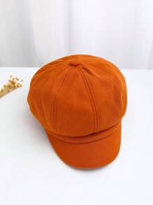 1 件女士八角形贝雷帽，简约设计，适合日常使用，温暖的冬秋