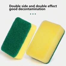 5/10pcs Multi-Functional Cleaning Sponge Brush, Household Cleaning Double-Sided Scouring Pad, Two-Sided Dish Washing Sponge, Pot Brush, High-Quality Kitchen Sponge, Scratch-Free Sponge Scrubber, Super Absorbent Sponge Block, Dual-Color Cleaning Brush, Cleaning Supplies, Kitchen Decontamination Cleaning Tools - Multicolor - View 5