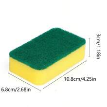 5/10pcs Multi-Functional Cleaning Sponge Brush, Household Cleaning Double-Sided Scouring Pad, Two-Sided Dish Washing Sponge, Pot Brush, High-Quality Kitchen Sponge, Scratch-Free Sponge Scrubber, Super Absorbent Sponge Block, Dual-Color Cleaning Brush, Cleaning Supplies, Kitchen Decontamination Cleaning Tools - Multicolor - View 2