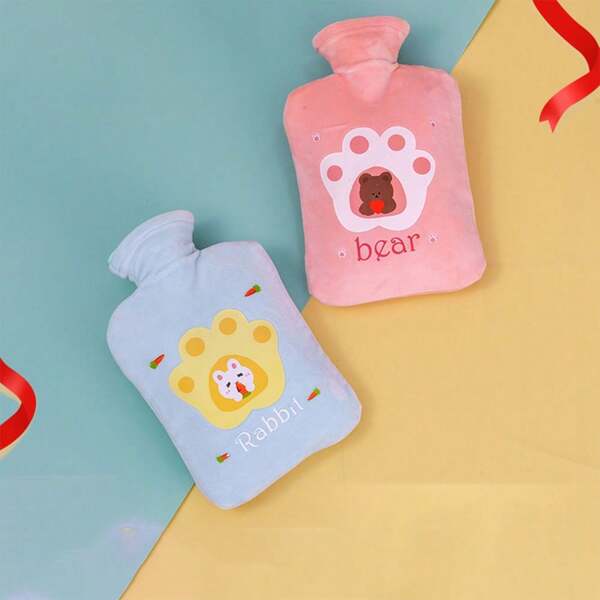 1pc Thick Explosion-Proof Hot Water Bag Filling Water Injection Warm Hand Treasure Can Be Removed And Washed Warm Baby Cute Warm Bag Hot Compress Warm Water Bag