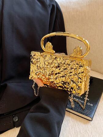 Nischdesign Akrylväska 2024 Ny europeisk och amerikansk mode Ice Crack Personlig handhållen crossbody axelväska för kvinnor