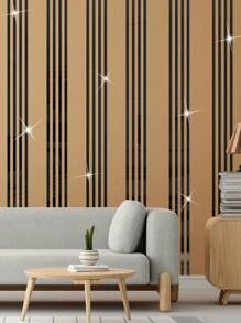 10 piezas de pegatinas de pared de rayas de espejo acrílico, decoración adhesiva extraíble DIY para sala de estar, dormitorio, comedor, baño, alquiler y dormitorio, decoración de pared creativa moderna, pegatinas, decoración de pared, vinilo para decoraciones del hogar, artículos de decoración de primavera para renovar su hogar, pegatinas de decoración de ramas