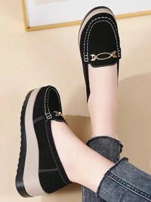 شباشب برقبة نساء ذات نعل سميك مريحة للكاجوال. مناسبة للربيع والخريف والشتاء. أحذية للأم. - الأسود - مشاهدة 2