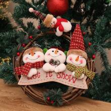 1 件圣诞雪人、圣诞老人、驯鹿和藤条花环装饰、万圣节、万圣节装饰 - 多色 - 查看 3