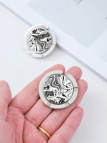 1pc Foldable Table Handbag Hook, Vintage Pattern, Unique Gift, Portable Table Bag Holder For Restaurants And Bars - Multicolor - View 5