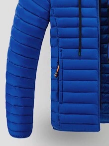 Áo khoác nam mới có đệm kèm khăn quàng cổ, áo khoác ngoài nhẹ ấm áp thường ngày, mùa thu/đông - Xanh đậm - Xem 4