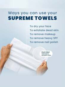 100% 生物基皮肤科医生认可面巾，温和去角质，一次性洗脸巾，卸妆干湿巾，50 片 - 有花紋 - 查看 8