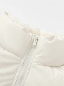 Balabala 女童拉链羽绒服，新款冬季亲子款 - 卡其色 - 查看 3