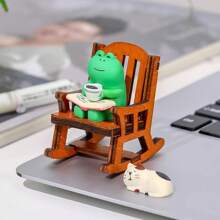 1pc Japanese Style Wooden Rocking Chair, Cute Home Decor, Suitable For Scene Shooting & Resin Crafts Desktop Decoration To Display Your Favorite Decorations Or Action Figures Best Gifts Birthday Graduation