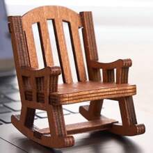 1pc Japanese Style Wooden Rocking Chair, Cute Home Decor, Suitable For Scene Shooting & Resin Crafts Desktop Decoration To Display Your Favorite Decorations Or Action Figures Best Gifts Birthday Graduation