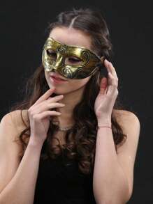 5 件圣诞面具，化妆球威尼斯羽毛面具蕾丝眼罩，半脸化妆球面具，适合各种节日狂欢派对，万圣节必备，圣诞礼物 - 彩色 - 查看 15