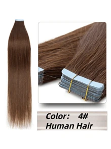 Tape In Hair Extensions Human Hair 20pcs/Pack Remy Straight Invisible Tape Adhesive Hair Extensions Suitable For All People Halloween Costumes - S4 - View 5