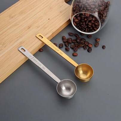 304 Stainless Steel Measuring Spoons, 15ml Calibrated Coffee Bean, Baking, Milk Powder, Fruit Powder Measuring Scoop For Cross-Border E-Commerce Back To School