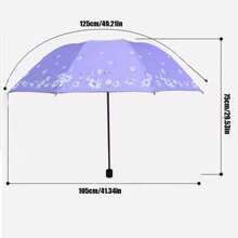 1 Stück zufälliges Blumenmuster Oversized 10-Bügel Regenschirm zum Falten, Damen Doppelzweck Sonnen- und Regenschirm, UV-Schutz sturmfest und regenfest, Sommer Abkühlung, Strand, Reise