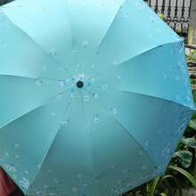 1 Stück zufälliges Blumenmuster Oversized 10-Bügel Regenschirm zum Falten, Damen Doppelzweck Sonnen- und Regenschirm, UV-Schutz sturmfest und regenfest, Sommer Abkühlung, Strand, Reise