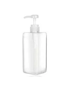 250ml/450ml 可再填充方形塑料乳液分配瓶，适用于精油、乳液、洗发水、浴室旅行、透明家居浴室装饰秋季装饰返校 - 無色 - 查看 5