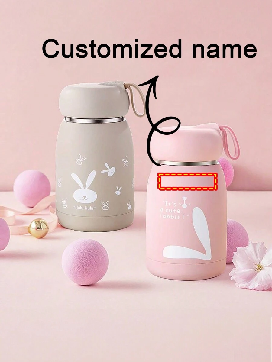 1pc Customized Name Mini Vacuum Insulated Bottle, 320ml/10oz, Portable,Multi-Functional, Reusable,Stainless,Exquisite,Cute,Fashionable,Adorable,High-Quality,Custom,Unique,Personalized,Ideal Gifts For Him,Ideal Gifts For Her,Her,Boyfriend,Girlfriend,Dad,Mom,Family,Friends,Son,Daughter,Kids,Kitchen,Dining Room,Bedroom,Office,Living Room,Home,Tea Room,Brunch-Ready,Festive Calendar