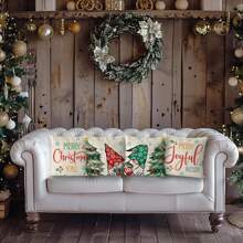 4件圣诞枕套 小矮人 圣诞装饰 枕套 圣诞彩色一次性枕套 家用沙发 客厅装饰 靠垫套 单边无枕芯 - 紅白綠色 - 查看 4