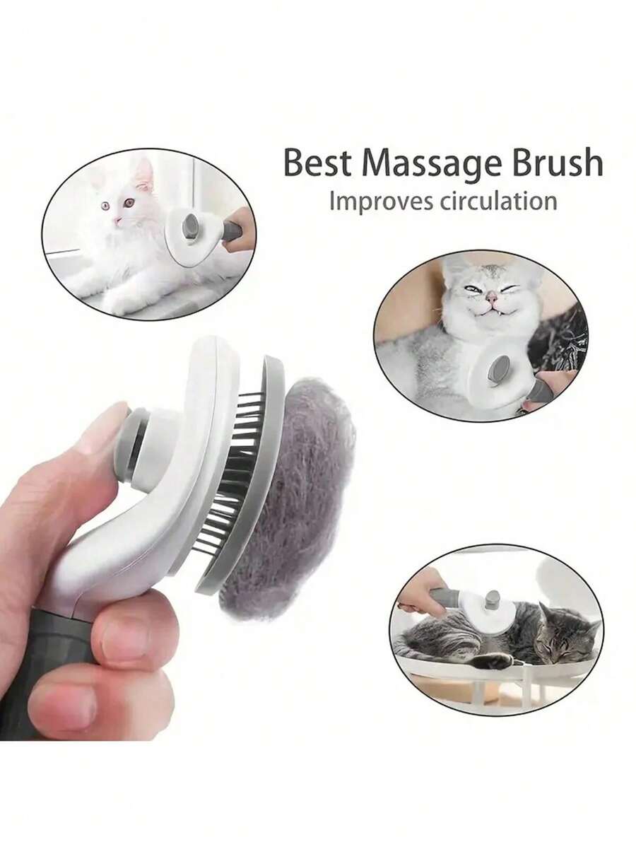 1pc Pet Deshedding Brush, Teddy Grooming Brush, Dog Hair Brush, Cat