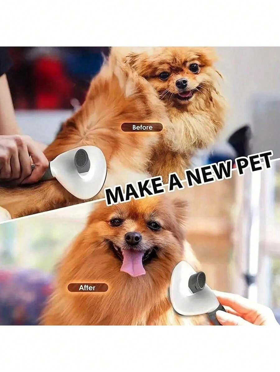 1pc Pet Deshedding Brush, Teddy Grooming Brush, Dog Hair Brush, Cat