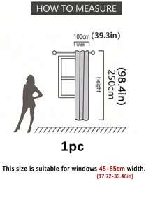 1pc Simple Pink Blackout Curtain, Heat Insulation For Bedroom - Pink - View 17