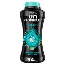 Perlas potenciadoras de perfume Downy Unstopables para lavar, aroma fresco 34 Oz - Azul - Ver 1