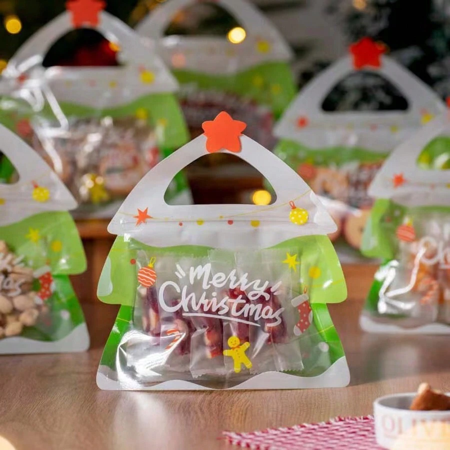 Túi đựng quà Giáng sinh trang trí Giáng sinh 5 chiếc, Túi tự niêm phong, Túi niêm phong, Túi đựng kẹo que quà tặng, Di động, Quà lưu niệm - Nhiều màu - Xem 1