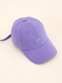 Embroidery Detail Baseball Cap Casual - Purple - View 1