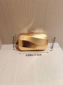 1 chiếc túi cầm tay hình hộp bất đối xứng tối giản, thích hợp cho đám cưới, tiệc trang trọng, vũ hội, sự kiện váy dạ hội, thanh lịch, hoàn hảo cho tiệc cưới, tiệc tối/tiệc, kết hợp với váy dự tiệc ngày lễ, váy dạ hội & váy sequin, kết hợp hoàn hảo với trang phục năm mới, kết hợp tuyệt vời với váy dự tiệc dành cho phụ nữ, vật dụng thiết yếu cho đám cưới, kết hợp hoàn hảo với váy tốt nghiệp, váy dạ hội - Vàng - Xem 6