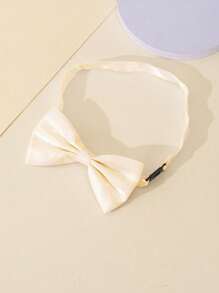 1pc Unisex Double-Layered Bowknot Fashionable & Simple Slip-On Bow Tie, Adjustable For Easy Wearing, Suitable For School And Daily Wear, Festive Dress Up, Performances, And Parties, Creating Lively Atmosphere, Holiday Gift - 1pcs Solid Color Bow Tie - View 25