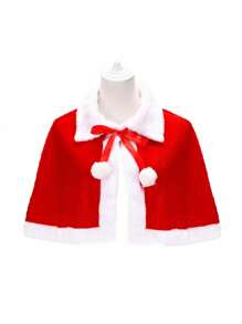 1 件 Tooyful 连帽斗篷，圣诞老人长袍，圣诞斗篷，适合圣诞节服装角色扮演和装饰舞会万圣节 - 紅白色 - 查看 3