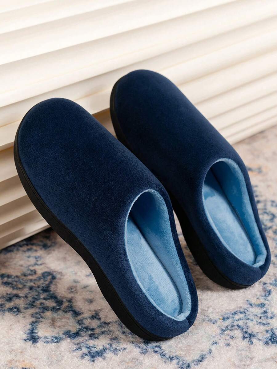 Memory Foam Slippers For Men And Women, Colorblock Design, Plus Size