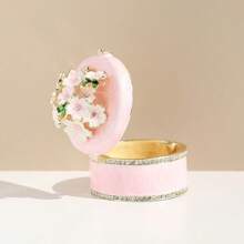SIQIZHOU 1pc Flower Jewelry Box For Earrings, Necklaces, Rings, Alloy Sakura Decor Round Ring Box, Enamel Crafted Sakura Jewelry Box, Fashion Decor, Birthday Gift - Sakura Jewelry Box - View 10