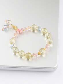 [VE] 1 chiếc vòng tay pha lê thạch anh chanh tự nhiên chất lượng cao. Pha lê thạch anh chanh, rạng rỡ như ánh sáng mặt trời, tượng trưng cho sự tươi mới, sức sống và năng lượng tích cực. Màu sắc độc đáo của nó là món quà từ thiên nhiên, giúp xua tan sự u ám và đón nhận những khoảnh khắc tươi sáng trong cuộc sống. Màu đá quý ngẫu nhiên - Nhiều màu - Xem 3