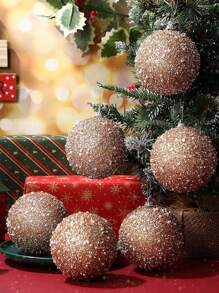 12 quả bóng trang trí Giáng sinh, 3,15in (8cm) chống vỡ dùng trang trí Giáng sinh, bóng cây thông Noel, tiệc cưới, trang trí ngày lễ, để bàn, trang trí cây thông nhỏ (Màu sâm panh) - Rượu sâm banh - Xem 3