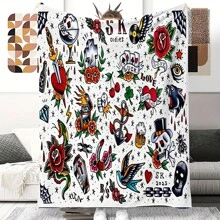 Chăn bông phong cách Bohemian - Vỏ bọc ghế sofa bốn mùa mềm mại và ấm cúng, Quà tặng cá nhân hóa với họa tiết hình học và hoa, Bộ đồ giường bằng polyester dệt kim nhẹ có thể giặt bằng máy, Chăn trang trí cổ điển đa năng - nhiều màu - Xem 1