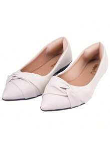 Women's Pointed Toe Casual Flats Casual Comfortable Cross-Tied Embellishment Fashion Sandal - trắng - Xem 2