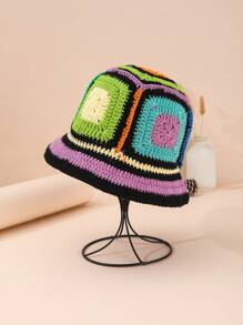 1 chiếc mũ xô dễ thương nhiều màu móc thủ công cho nữ phong cách Y2K thường ngày dễ thương, dùng để đội hàng ngày - Nhiều màu - Xem 2