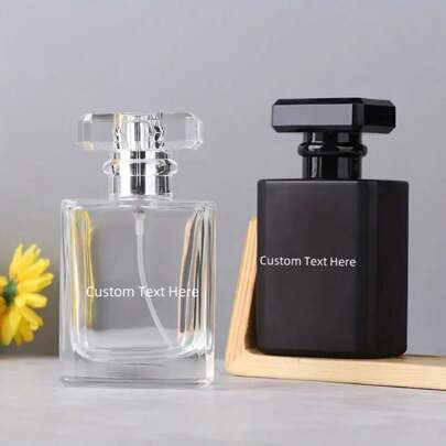 1pc Customized Engraved Signature 30ml Refillable Glass Perfume Bottle, Atomizer, Suitable For Wedding Gifts, Birthday Gifts, Student Souvenirs, Car Decorations, Christmas And Thanksgiving Gifts