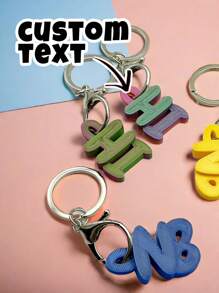 1pc Customized 3D Printed Personalized Plastic Keychain With Custom Name, 3D Name Tag For Backpack, Bag Charm, Alphabet Pendant Keychain, For School Bag, Boys, Girls, Kids Loss Prevention Keychain, Personalized Bag Pendant, Name Owner Keychain, Family Gathering Anti-Lost Accessory, Creative Anti-Lost Decoration, School Office Commute, Spring Summer Winter Autumnback To School Winter Gift Ideas Boy Girl Valentine's Day - Customized Colors - View 11