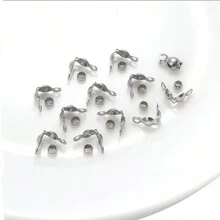 100pcs/Pack Stainless Steel Golden Connector Crimp Beads For DIY Bracelet Necklace Jewelry Making Supplies