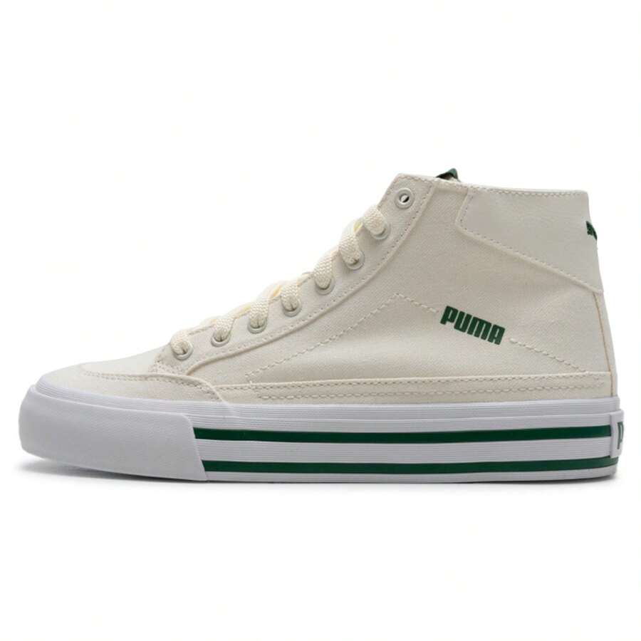 Puma 帆布鞋男鞋運動鞋休閒鞋時尚復古低筒鞋板鞋 396149-04 - 白色-深綠色 - 查看 1