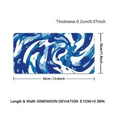 Blue Fluid Pattern Gaming Mouse Pad Extra Large Computer Keyboard Mouse Mat Desk Pad Soft Smooth Surface And Anti-Slip Rubber Base Soft Cloth XXL MousePad