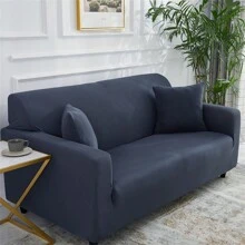 1入現代風格聚酯纖維矩形高彈宠物抗毛沙發套,四季適用於客廳家庭,可水洗 - 深灰色 - 查看 9