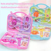 1 件儿童医生扮演玩具医疗套件，包括手提箱、听诊器和注射器，适合男孩和女孩 - 彩色 - 查看 8