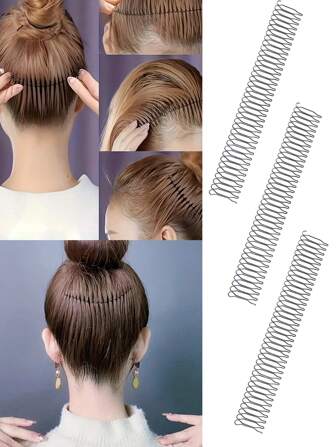 1pc Invisible Hair Band To Fix Hair At The Back Of The Head, Hair Clip To Tame Fringe, Hair Comb For Women,Slick Back Brush,Barber Accessories,Hair Dryer