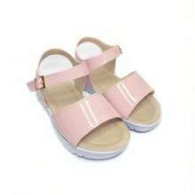 Super Comfortable Girls' Fashion Blogger Sandals Plain Patent Leather - Màu hồng gỉ - Xem 2