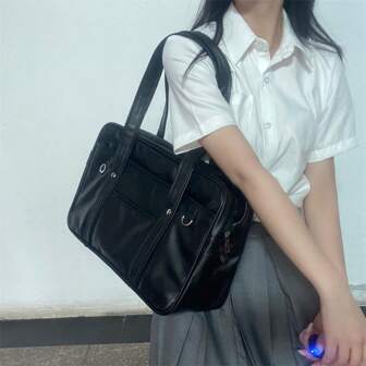 Japanese Casual PU Shoulder Bag Junior High School Students School Bag Handbag Anime Uniform Bag Tote Bags For Women