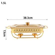 1.5L/2.0L Gold Color Food Warmer With Glass Inner Pot And Lid, Suitable For Gathering - 1.5L - View 7
